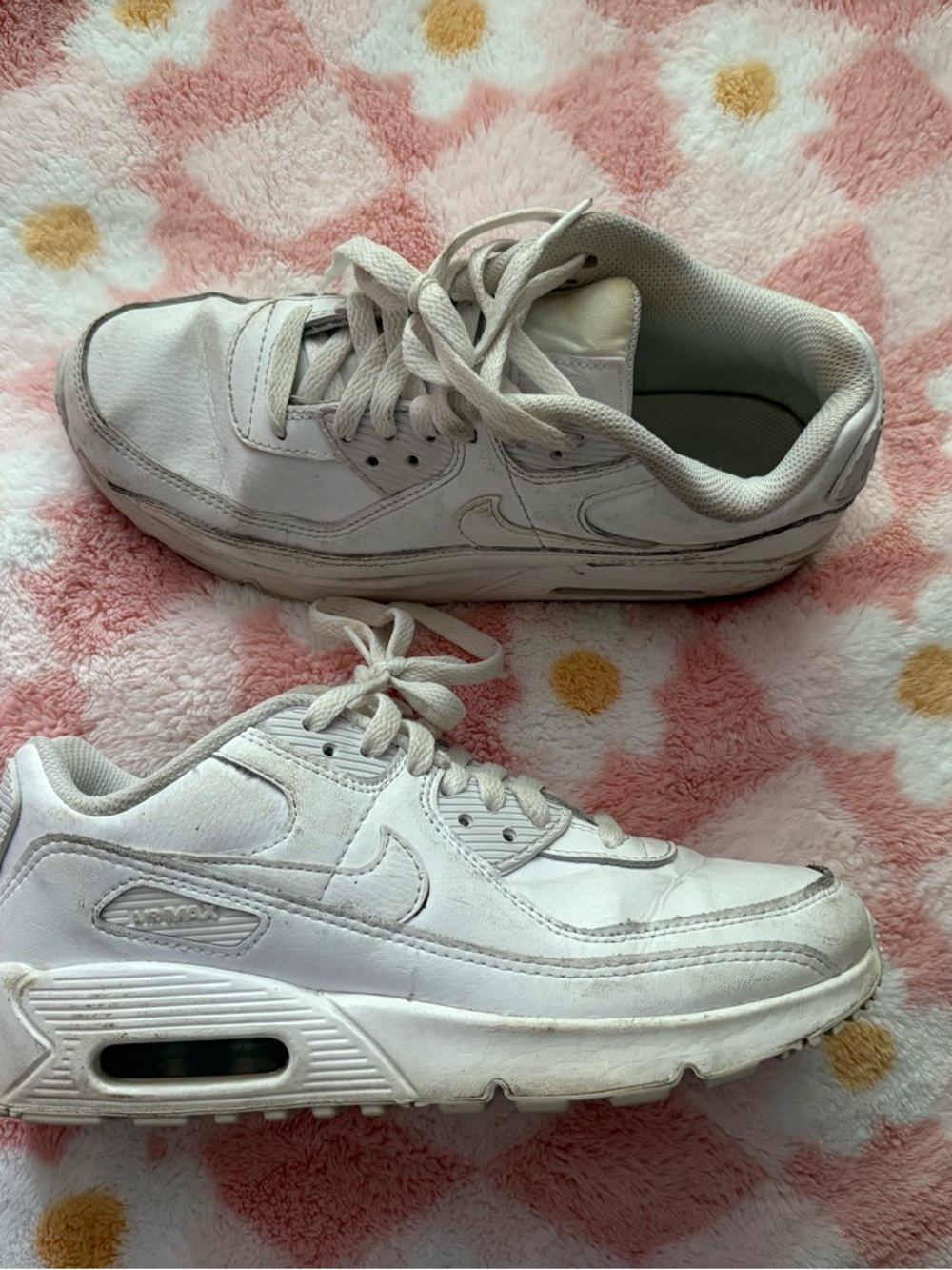 Nike White Leather Air Max Sneakers